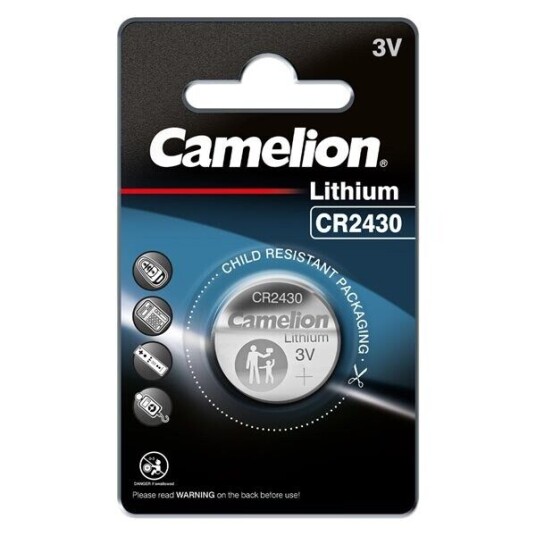 Camelion CR2430 litium knappcellebatteri 3V 1-pk Camelion CR2430 litium knappcellebatteri 3V 1-pk