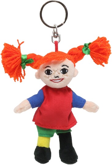 Pippi Langstrømpe Myk Nøkkelring med Dukke i Metall og Stoff Pippi Langstrømpe Myk Nøkkelring med Dukke i Metall og Stoff