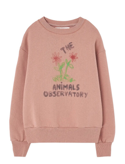 THE ANIMALS OBSERVATORY Flowers Dusty Coral Bear Sweatshirt - Pink - 8 Y