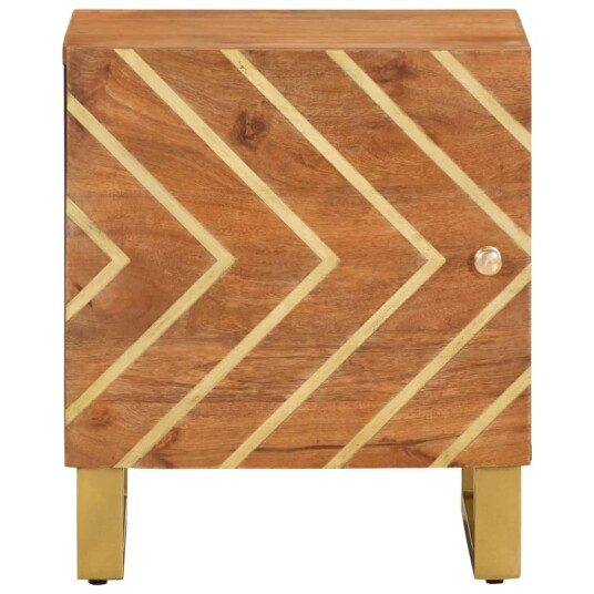 vidaXL Nattbord 2 stk brun og svart heltre mango