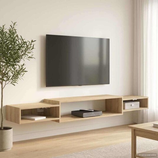 vidaXL Vegghengt TV-skap Veggmontert Sonoma eik 180 x 28 x 21 cm