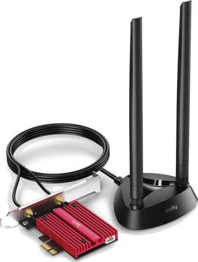 CUDY Adapter PCI-E WE4000 AX5400 WiFi 6E Magnetic Antennas