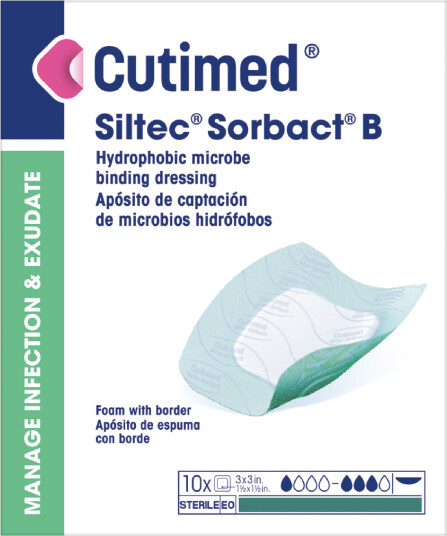 Cutimed Siltec Sorbact B bandasje 10 x 10 cm 10 stk
