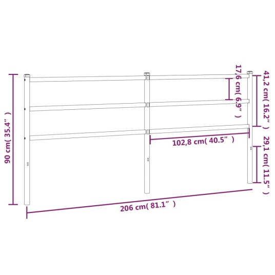  Sengegavl i metall svart 200 cm 8721012303003