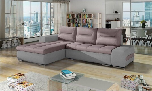 Seksjon Eltap Ottavio 275x180x85 cm Soro 61 Soro 83 Rosa Hvit Venstre Seksjon Eltap Ottavio 275x180x85 cm Soro 61 Soro 83 Rosa Hvit Venstre
