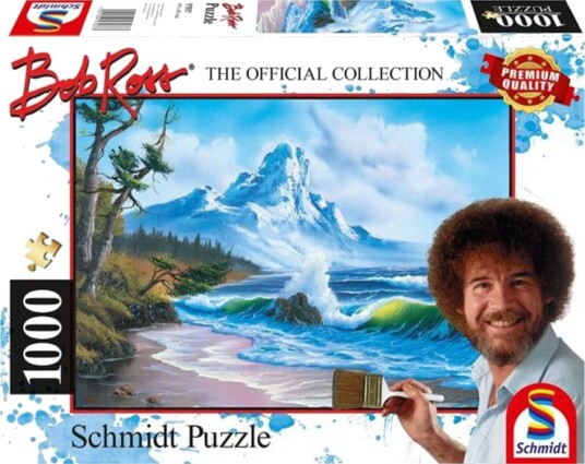 Schmidt Puzzles Puslespill 1000 Brikker Bob Ross: Fjell Ved Havet