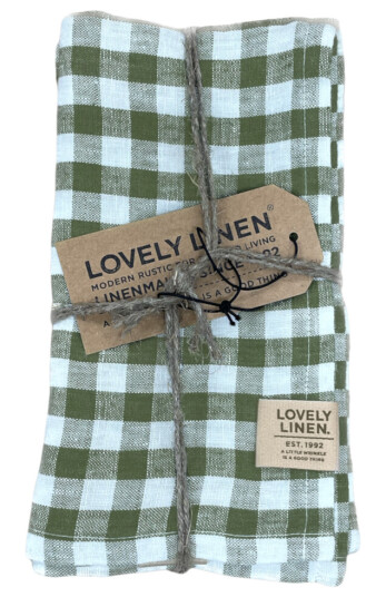Lovely Linen Misty servietter 45X45 cm square Jeep green 4-pk