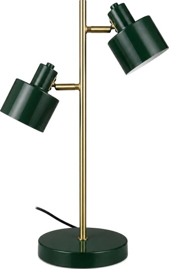 Dyberg Larsen Ocean Bordlampe 2 Skærme Mørkegrøn DARK GREEN/ BRASS H:42 cm