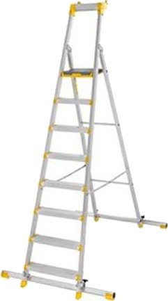 W.steps 55P Trappestige med sertifisert aluminium, med støtteben, Stiger & stillaser