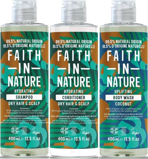Faith In Nature Bundle Coconut Shampoo 400 ml & Conditioner 400 ml & B