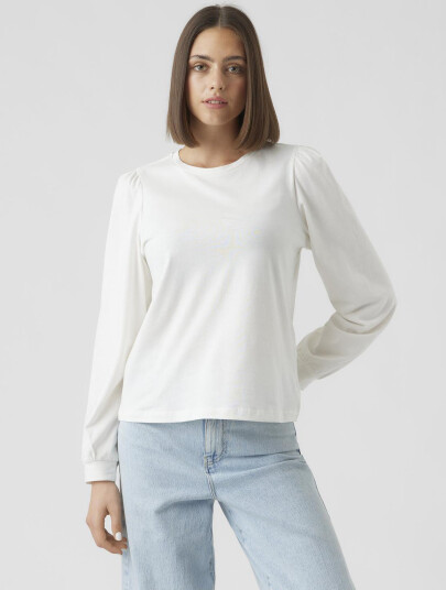 Vero Moda Vmkerry Ls O-Neck Top Vma - White - XXL