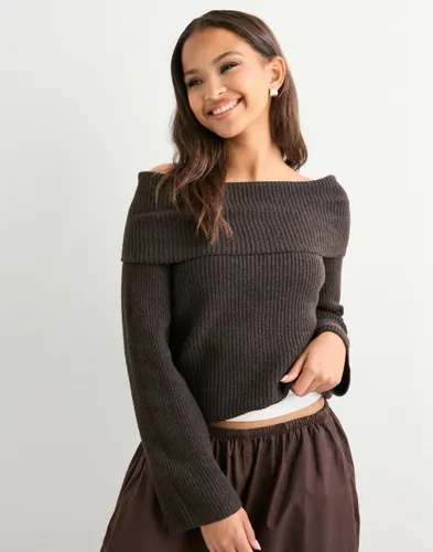 Vero Moda Brun Vmaries Ls Offshoulder Pullover Bf