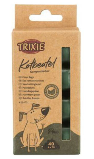 Trixie Komposterbare hundeposer 4x10 - Biologisk nedbrytbare, Maisbaserte