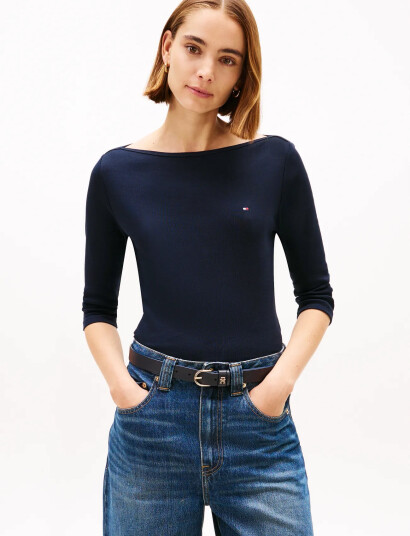 Tommy Hilfiger Slim Cody Boat-Nk 3/4Slv - Black - S
