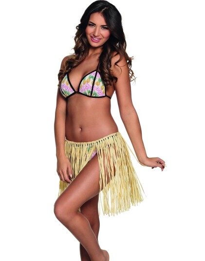 Beige Hawaii Bastskjørt 40 cm