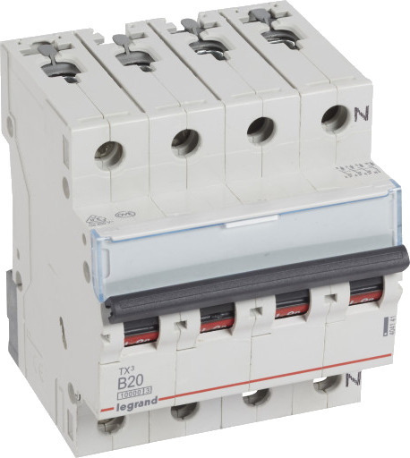 Legrand TX³ MCB automatsikring B20 3P+N 4M 10/10kA