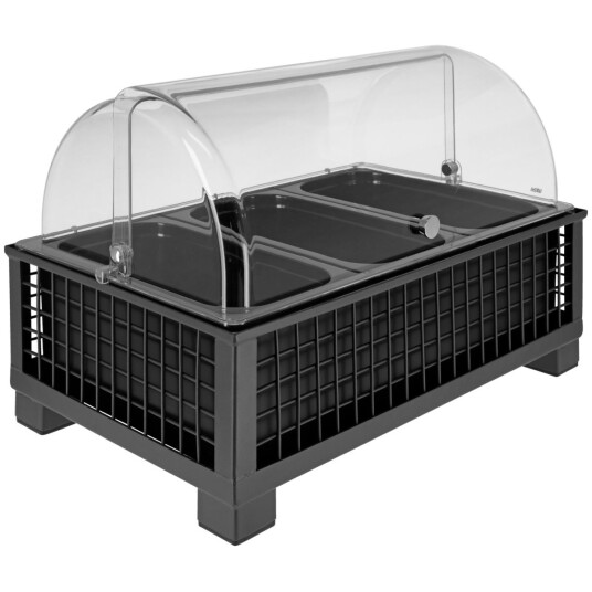 VEGA Buffetsystem komplett Portland 10 cm melamin svart 3 x GN 1/3; Størrelse GN 1/1, 55.4x35.2x29.9 cm (LxBxH); Antrasitt/Transparent/Hvit; Rektangulær