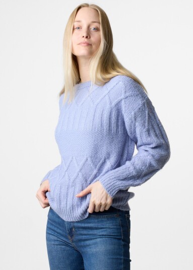 Seaside Key West Knitted Sweater W Dusty Blue 46 Strikket