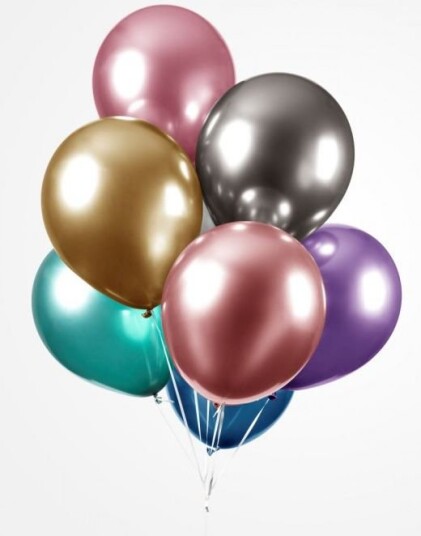 100 stk 13 cm MEGAPACK Små Glossy Mirror Ballonger i Forskjellige Farger