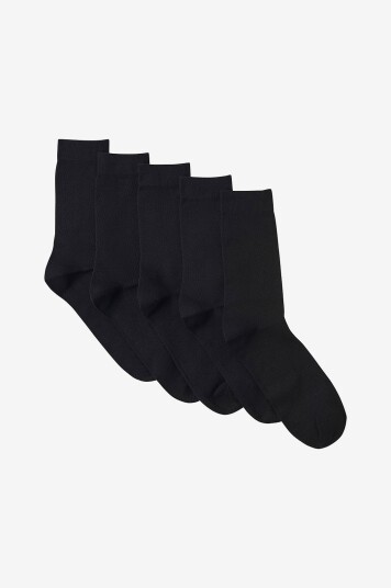Lindbergh Sokker Cotton Sock 5 pakning Svart