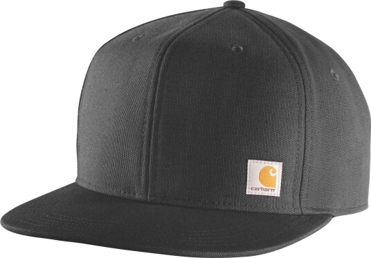 Carhartt Men's Firm Duck Flat Brim Cap Black OneSize