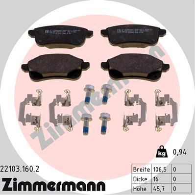 Bremseklosser ZIMMERMANN 22103.160.2