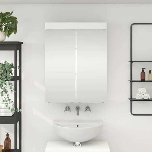 Baderomsspeilskap TULUM Hvit 60 x 16,5 x 78 cm Konstruert tre Baderomsspeilskap TULUM Hvit 60 x 16,5 x 78 cm Konstruert tre