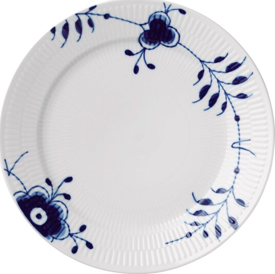 Blå Mega Riflet tallerken flat 27cm LTD