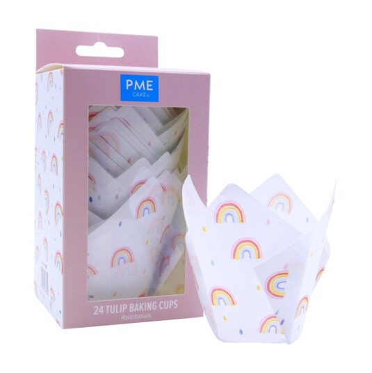 Tulipan Muffinsformer Regnbue Pk/24 