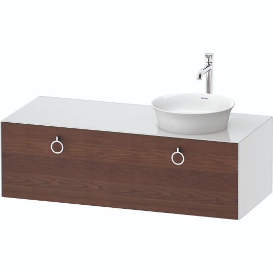 Duravit White Tulip Servantskap 1 skuff 130x55x40,8 cm Valnøtt/Hvit Høyglans