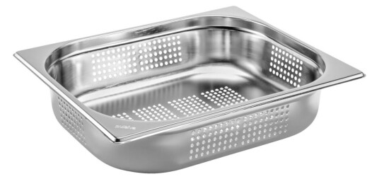 PULSIVA Kantine Basic GN 1/2 perforert; Størrelse GN 1/2 4l 32.5x26.5x6.5 cm LxBxD; Sølvfarge
