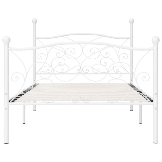vidaXL Sengeramme med spilebase hvit metall 100x200 cm