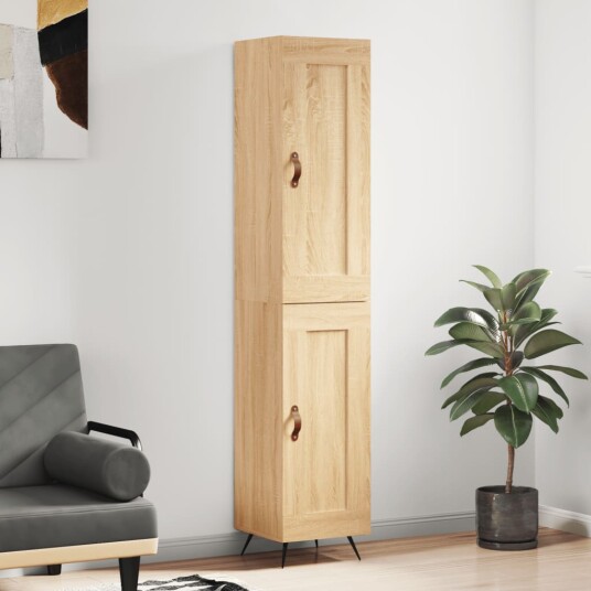 vidaXL Highboard sonoma eik 34,5x34x180 cm konstruert tre 8720845498504