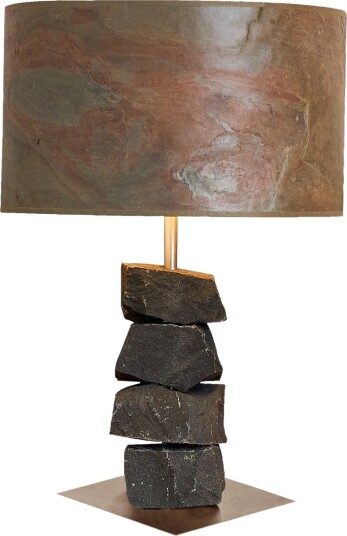 Odin Bordlampe Sort Basalt / Stål Høyde 50 Cm
