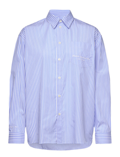 Sporty & Rich Eden Script Oversized Shirt Blue S