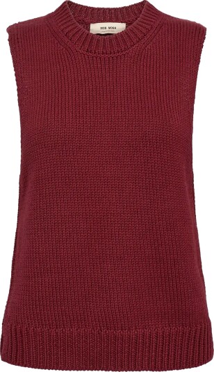 MOS MOSH Mmbine Cotton Sl Knit Top Red XS