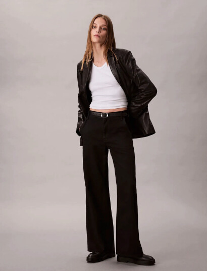 Calvin Klein Tencel Ultra High Wide Leg Class - Black - LG/32 Calvin Klein Tencel Ultra High Wide Leg Class - Black - LG/32