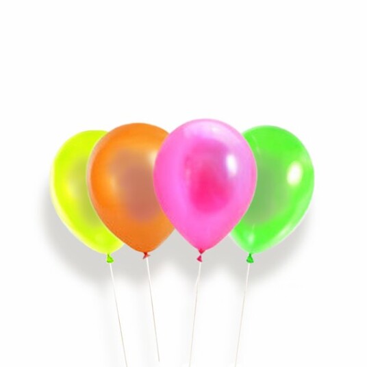 Neonfargede UV-ballonger 100 stk. blande