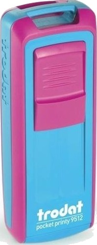 Trodat Stempel Trodat 9512 Pocked Printy Rosa/Turkis – Svart Pute 47X18 Mm