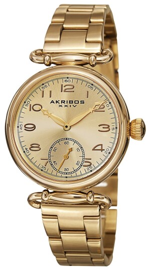 Akribos XXIV Dameklokke AK806YG Gull/Gulltonet stål Ø34 mm Akribos XXIV Dameklokke AK806YG Gull/Gulltonet stål Ø34 mm