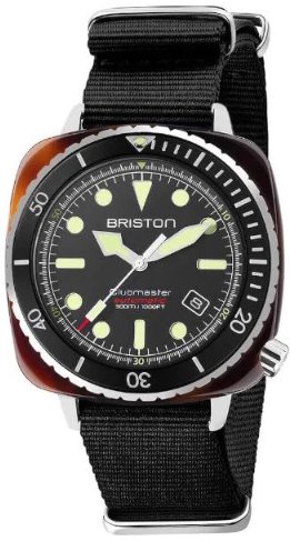 Briston Herreklokke 21644.SA.T.1.NB Diver Sort/Tekstil