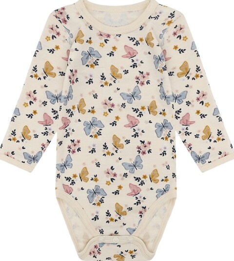 Hust and Claire Body I/e Merinoull Ull HCBo Sløyfe Off Whi Hust and Claire 62 Langermet Body Beige Blå Gul Hvit Rosa