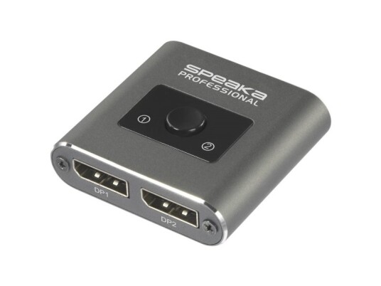Speaka Professional Sp-Bds-250 2 Porte Displayport-Switch Uhd 8K @ 60 Hz, Uhd 4K @ 120 Hz