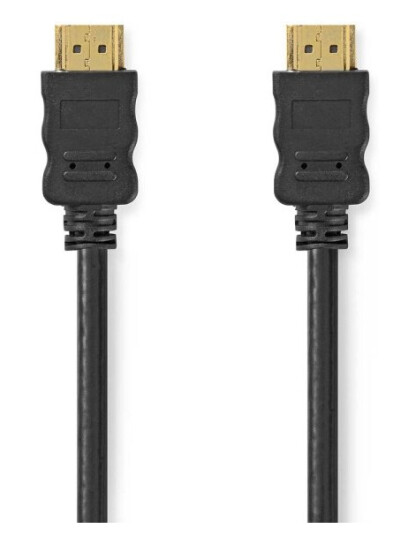 Nedis High Speed HDMI ™ kabel med Ethernet | HDMI ™ -kontakt | HDMI ™ -kontakt | 4K@30Hz | ARC | 10.2 Gbps | 1.00 m | Rund | PVC | Sort | Label