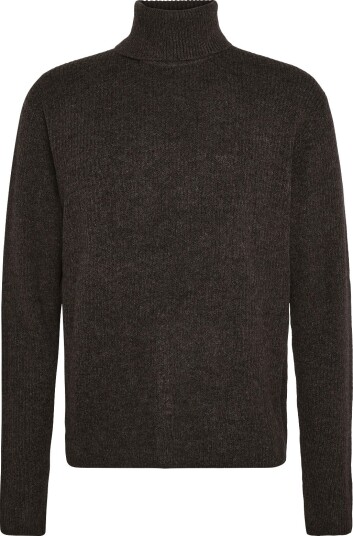 Lindbergh Rib L/S Roll Neck Sweater DK BROWN MEL XL