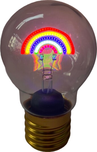 iTotal Bordlampe i lyspæreform 7x12 cm Regnbue