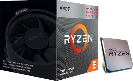 AMD Ryzen 5 3400G Wraith Spire Prosessor/CPU - 4 kjerner - 3.7 GHz - AMD AM4 - AMD Boxed (PIB - med kjøler)