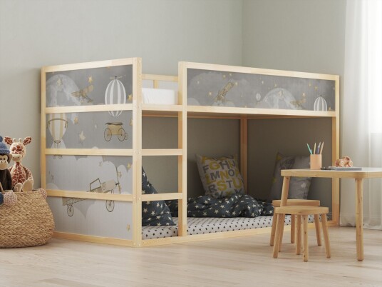 Selvklebende klistremerker – for Ikea KURA seng / Klistremerke Romferd