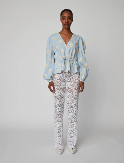 Stella Nova Big Dot Blouse   Blue   36