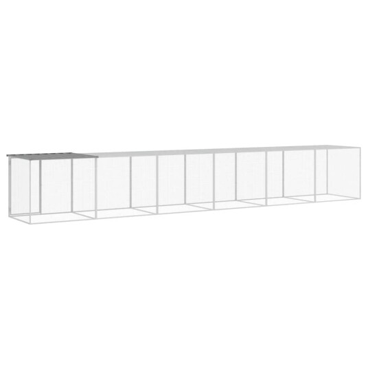 Vidaxl Kyllingbur Med Tak Lysegrå 603X98X90 cm Galvanisert Stål Vidaxl Kyllingbur Med Tak Lysegrå 603X98X90 cm Galvanisert Stål